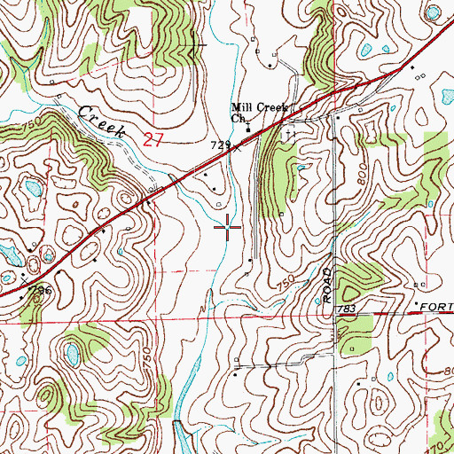 Topographic Map of Goose Creek, IN