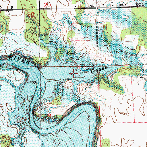 Topographic Map of Goose Creek, IN