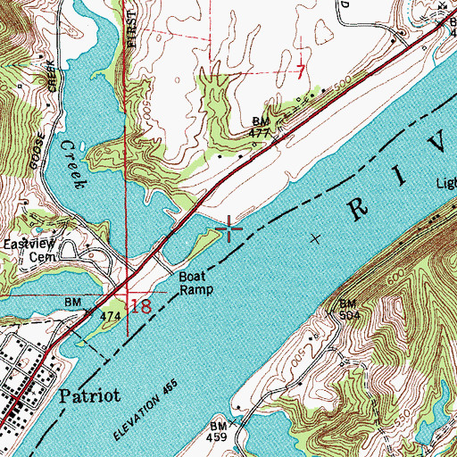 Topographic Map of Goose Creek, IN