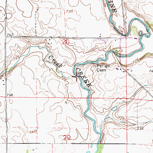 Topographic Map of Goose Creek, IN