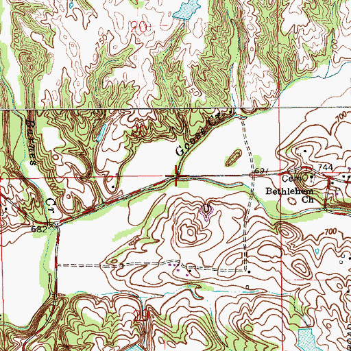 Topographic Map of Goose Creek, IN