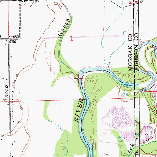 Topographic Map of Goose Creek, IN