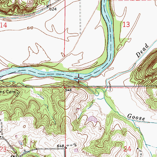 Topographic Map of Goose Creek, IN