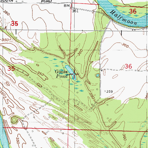 Topographic Map of Goose Pond, IN