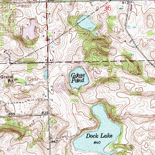 Topographic Map of Goose Pond, IN