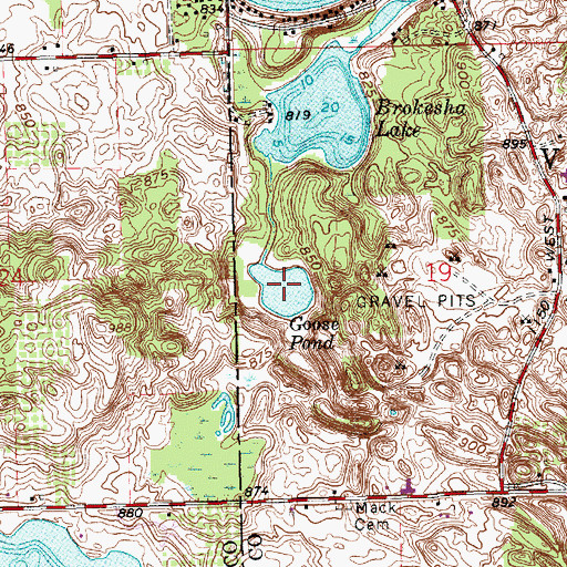 Topographic Map of Goose Pond, IN