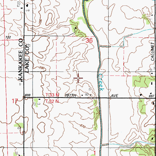 Topographic Map of Goose Pond Swamp, IN