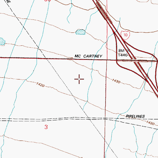 Topographic Map of KWLL-AM (Casa Grande), AZ