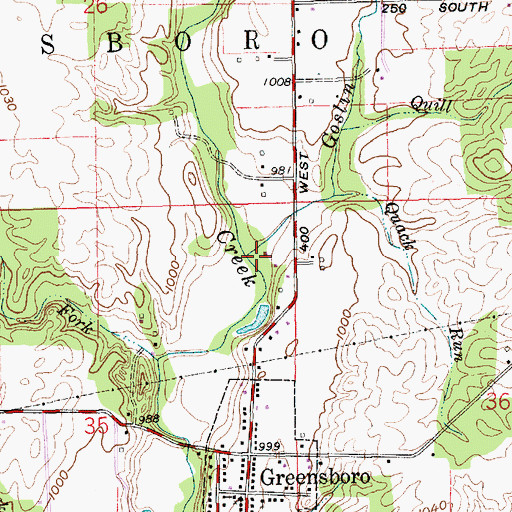 Topographic Map of Goslin Creek, IN