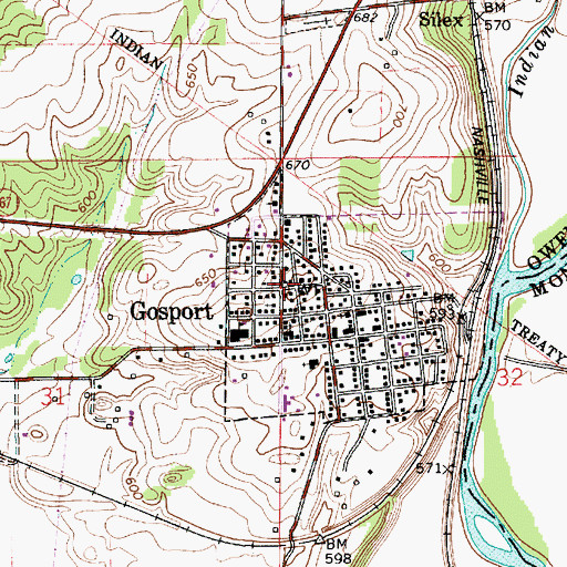 Topographic Map of Gosport, IN