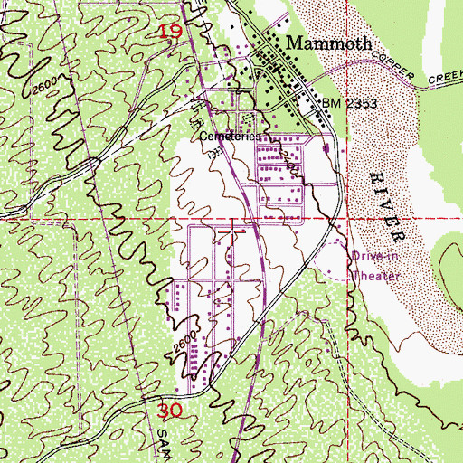 Topographic Map of Mammoth Swimming Pool, AZ
