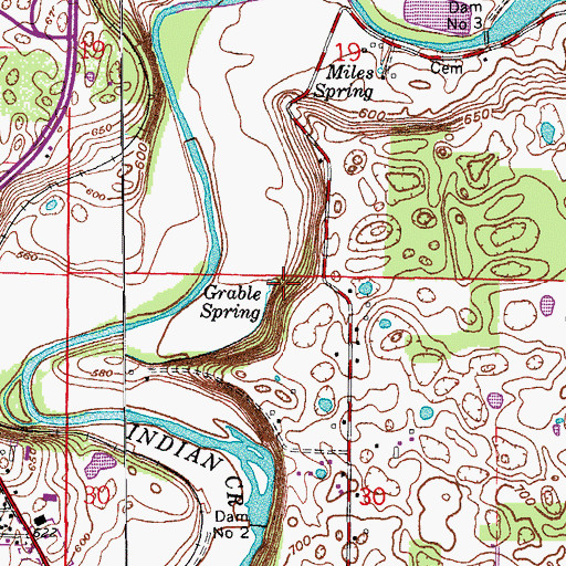 Topographic Map of Grable Spring, IN
