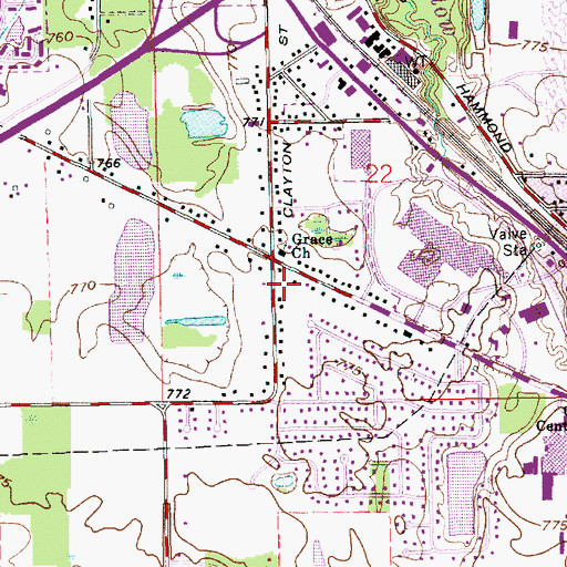 Topographic Map of Grace Church, IN