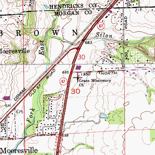 Topographic Map of Grace Missionary Church, IN