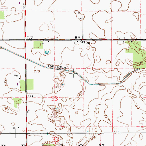 Topographic Map of Graffis Ditch, IN