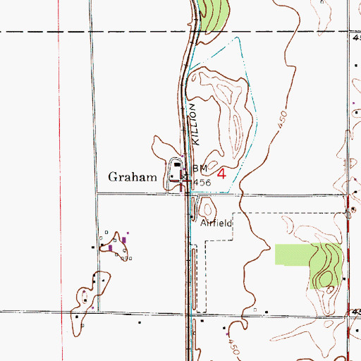 Topographic Map of Graham, IN