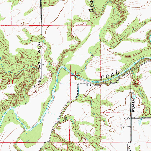 Topographic Map of Graham Creek, IN