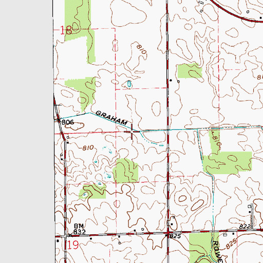 Topographic Map of Graham Ditch, IN