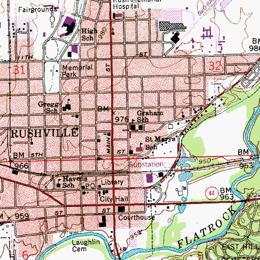 Topographic Map of Graham School, IN