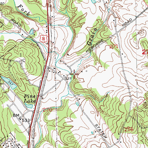 Topographic Map of Grain Run, IN
