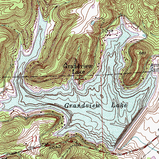 Topographic Map of Grandview Lake, IN