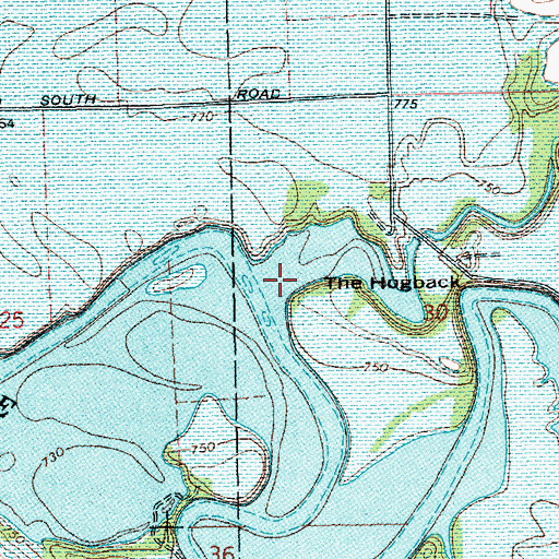 Topographic Map of Grant Creek, IN