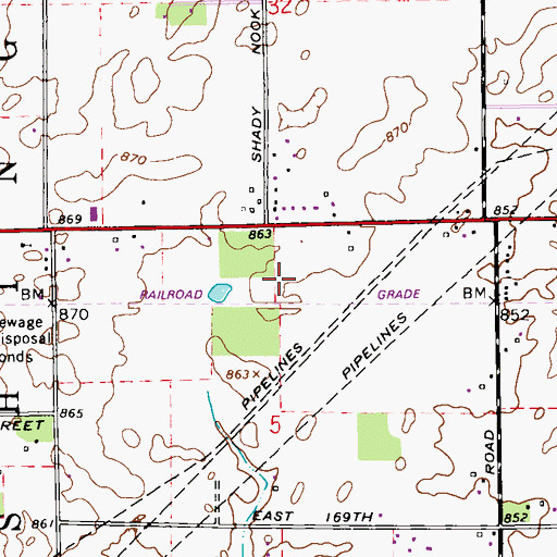 Topographic Map of Grassy Branch, IN