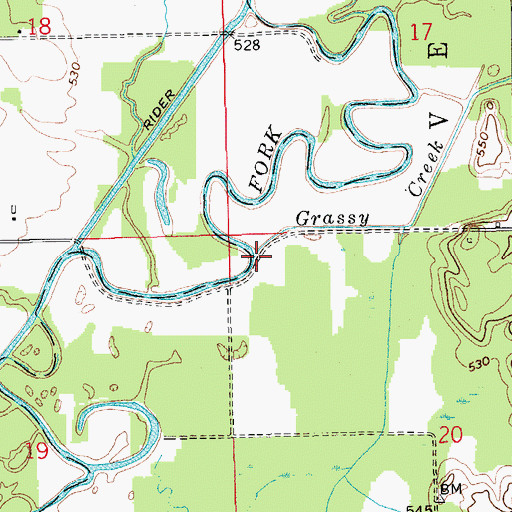 Topographic Map of Grassy Creek, IN