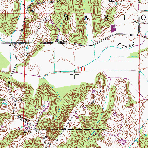 Topographic Map of Grassy Fork, IN