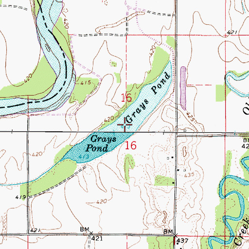 Topographic Map of Grays Pond, IN