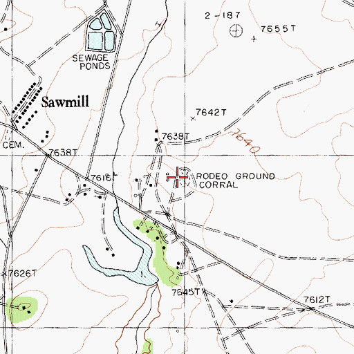 Topographic Map of Rodeo Ground Corral, AZ