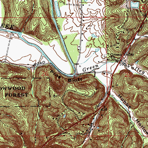 Topographic Map of Green Valley Creek, IN