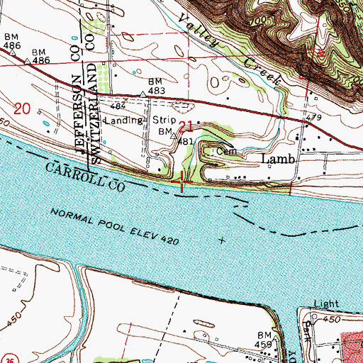 Topographic Map of Green Valley Creek, IN