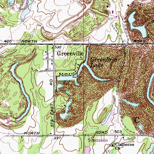 Topographic Map of Greenbriar Lake, IN