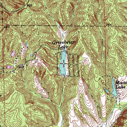 Topographic Map of Greenbriar Lake, IN