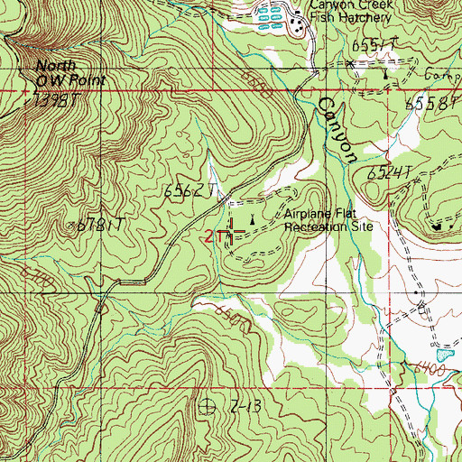 Topographic Map of Airplane Flat Recreation Site, AZ