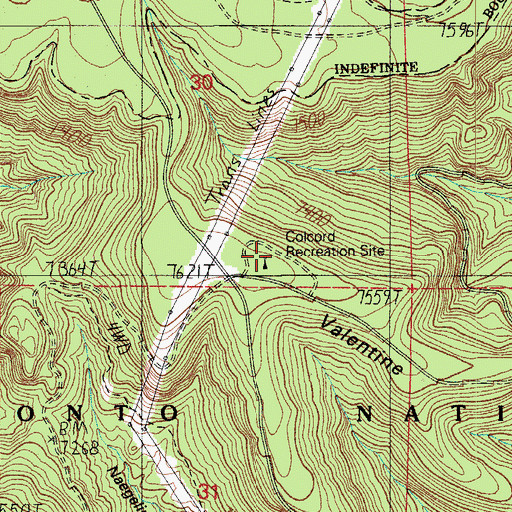 Topographic Map of Colcord Recreation Site, AZ