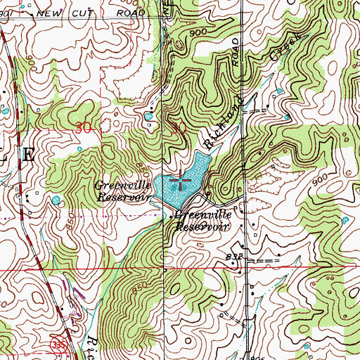 Topographic Map of Greenville Reservoir, IN