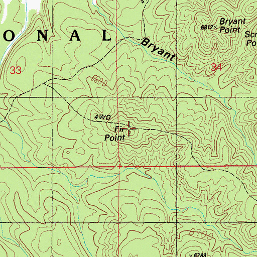 Topographic Map of Fir Point, AZ