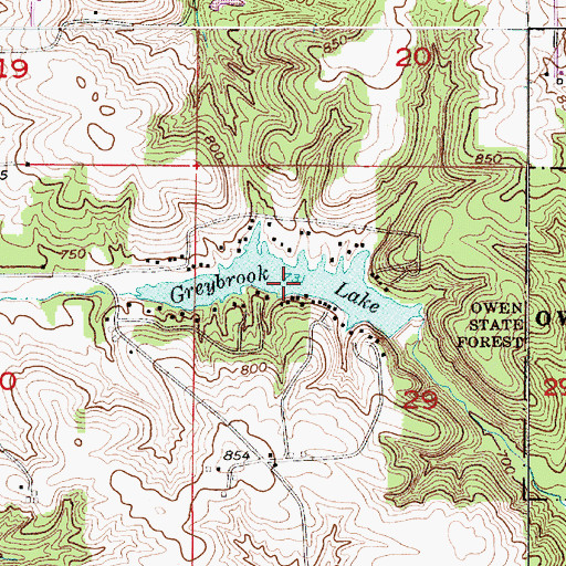 Topographic Map of Greybrook Lake, IN