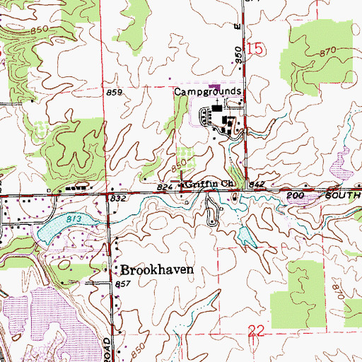 Topographic Map of Griffin Church, IN