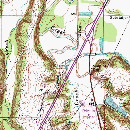 Topographic Map of Griffy Creek, IN