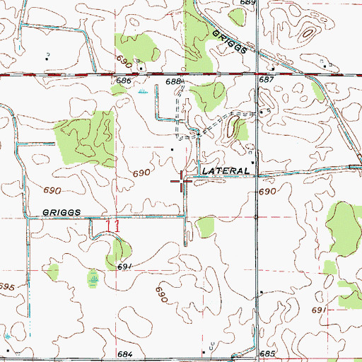 Topographic Map of Griggs Lateral, IN