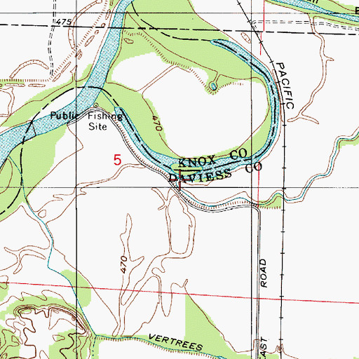 Topographic Map of Grindstone Branch, IN
