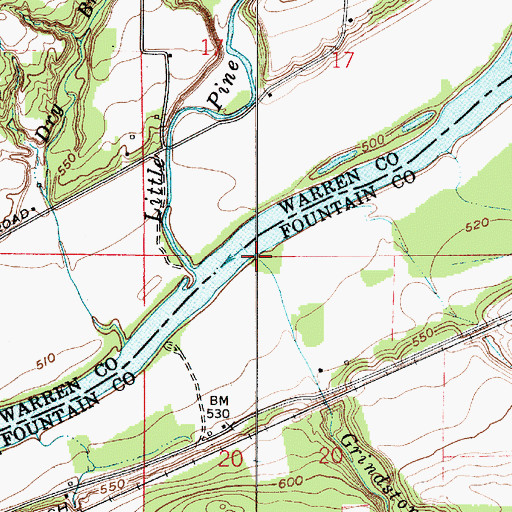 Topographic Map of Grindstone Creek, IN