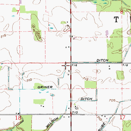 Topographic Map of Griner Ditch, IN