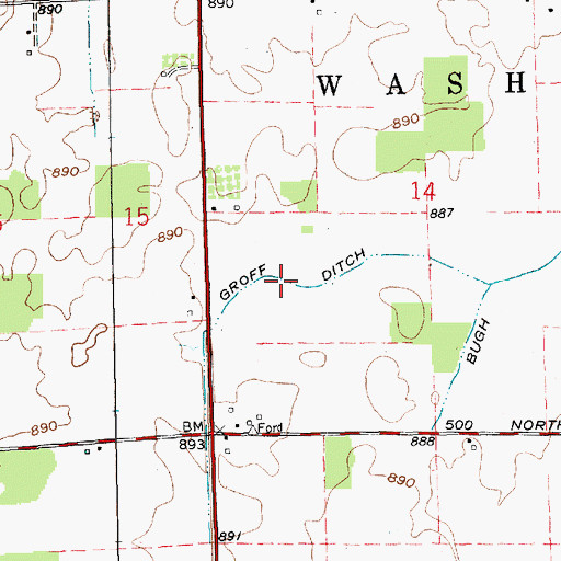 Topographic Map of Groff Ditch, IN