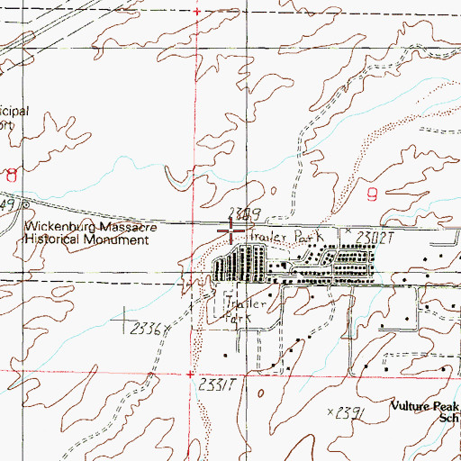 Topographic Map of Yucca Flat Wash, AZ