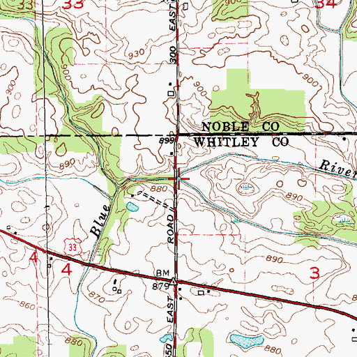 Topographic Map of Growcock Branch, IN