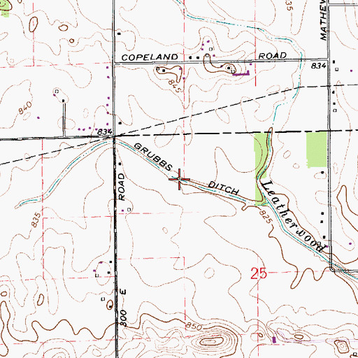 Topographic Map of Grubbs Ditch, IN